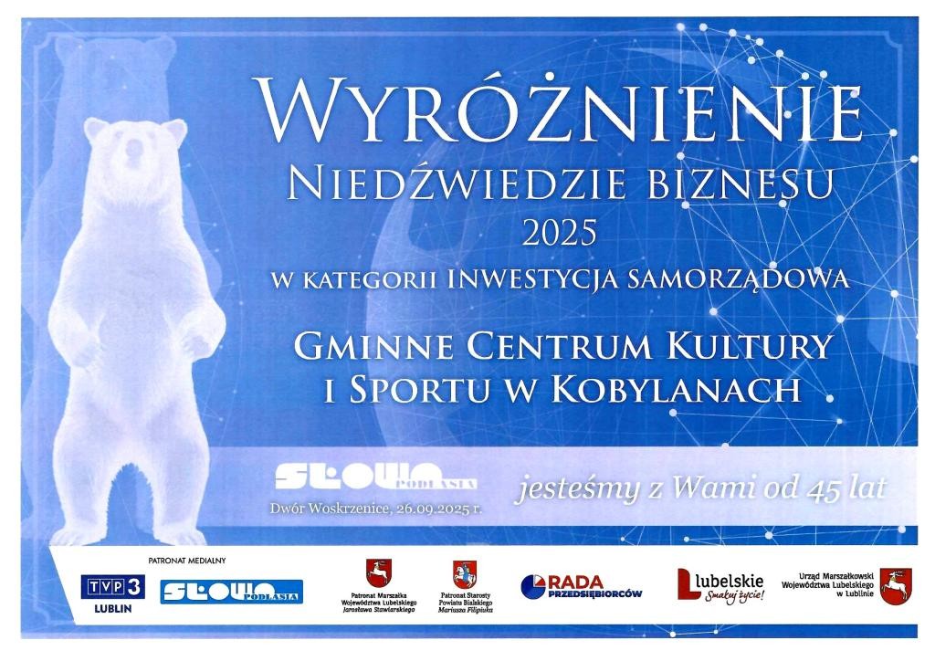 Niedźwiedzie Biznesu - wyróżnienie dla Gminy Terespol
