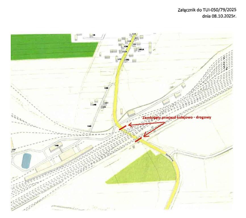 UWAGA ZAMKNIĘTY PRZEJAZD W KOBYLANACH