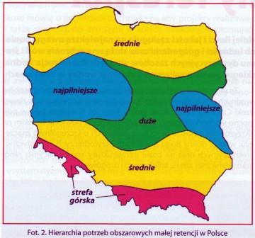 Hierarchia potrzeb obszarowych małej retencji w Polsce na podstawie materiałów informacyjnych